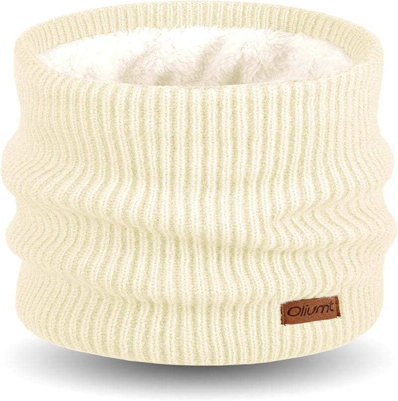 Oliumt Kids Neck Warmer Winter Neck Gaiters Knitted Infinity Scarf for Boys Girls Fleece Lined Ski Mask for Cold Weather - Image 1
